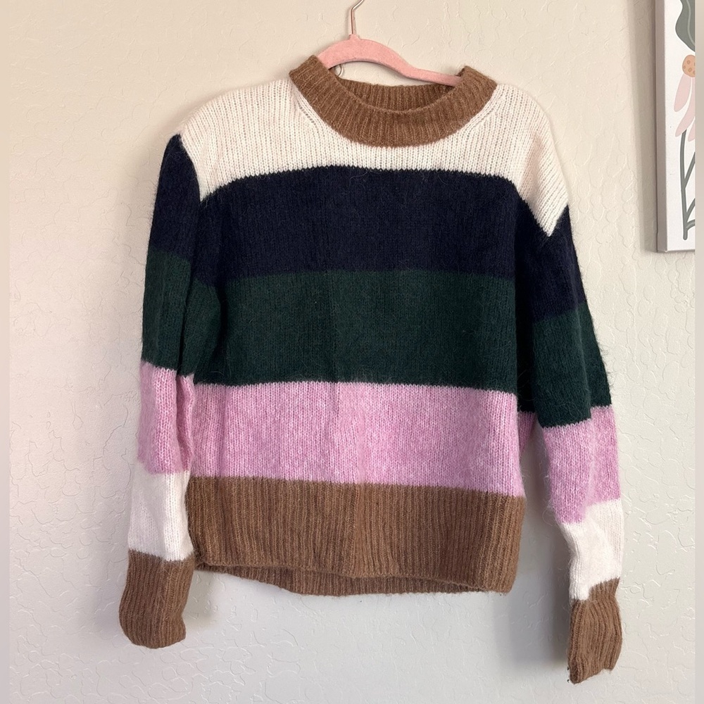 COS Multicolor Striped Alpaca Wool Blend Sweater Medium
